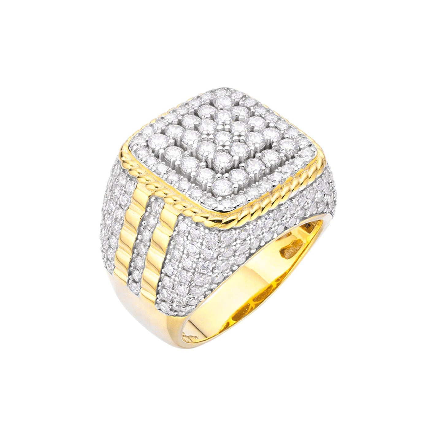 Sterling Silver Moissanite Carat Mens Ring Size 10 (RP)+PP 4-1/4 Cttw