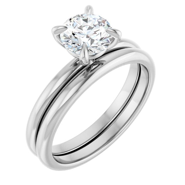 14K Gold 1 CTW Round Solitaire Engagement Ring Mounting - Solita