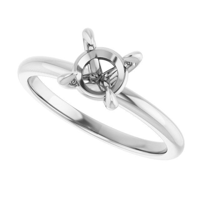 14K Gold 1 CTW Round Solitaire Engagement Ring Mounting - Solita