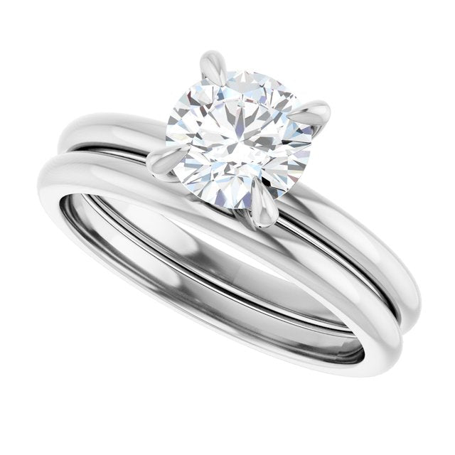 14K Gold 1 CTW Round Solitaire Engagement Ring Mounting - Solita