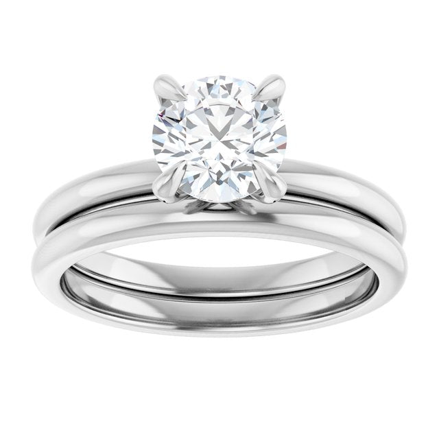 14K Gold 1 CTW Round Solitaire Engagement Ring Mounting - Solita