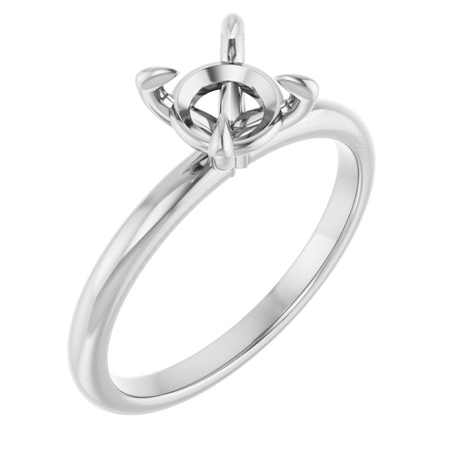 14K Gold 1 CTW Round Solitaire Engagement Ring Mounting - Solita
