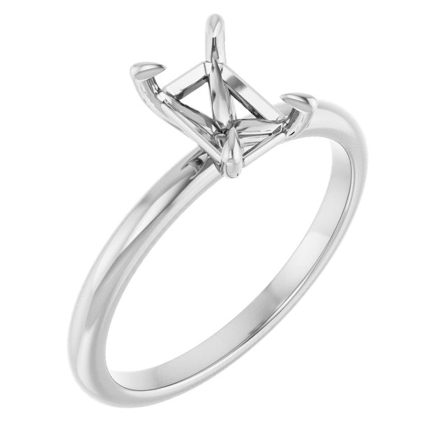 14K Gold 1 CTW Emerald Solitaire Engagement Ring Mounting
