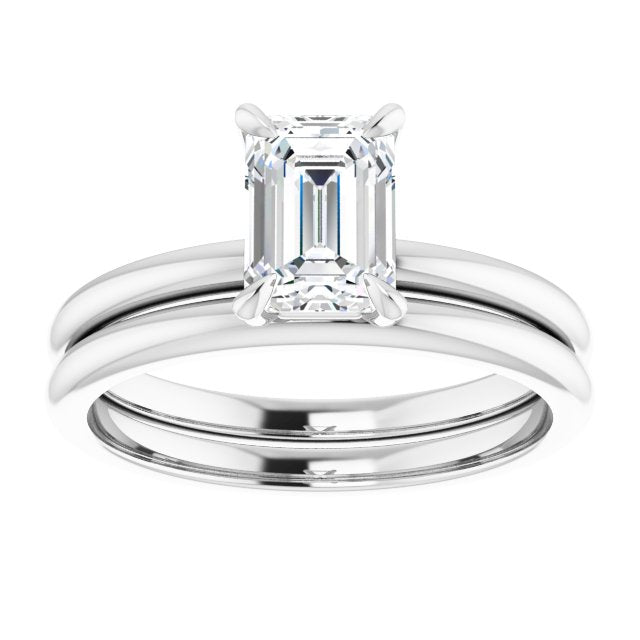 14K Gold 1 CTW Emerald Solitaire Engagement Ring Mounting