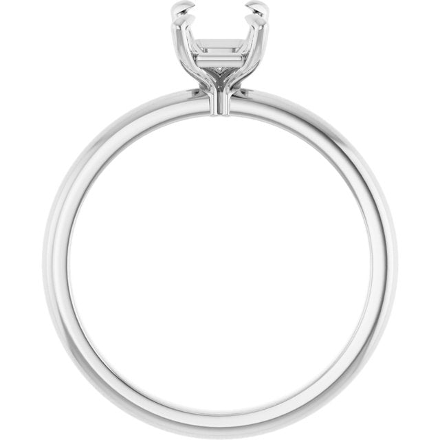 14K Gold 1 CTW Emerald Solitaire Engagement Ring Mounting