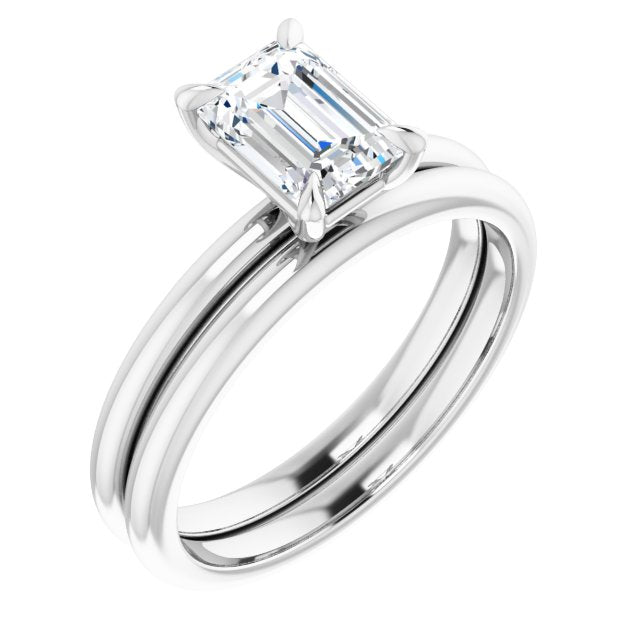14K Gold 1 CTW Emerald Solitaire Engagement Ring Mounting