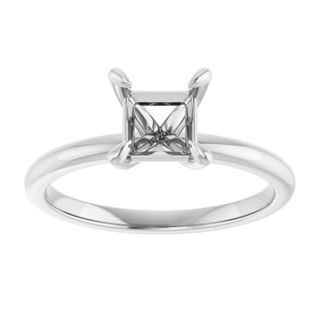 14K Gold 1 CTW Square Solitaire Engagement Ring Mounting - Solita