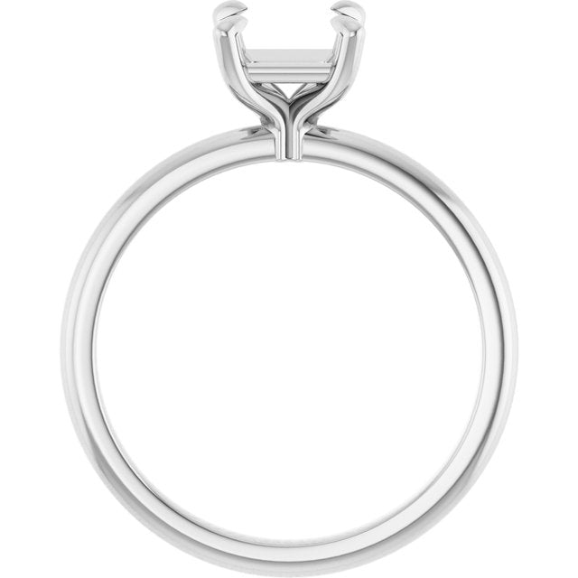 14K Gold 1 CTW Square Solitaire Engagement Ring Mounting - Solita