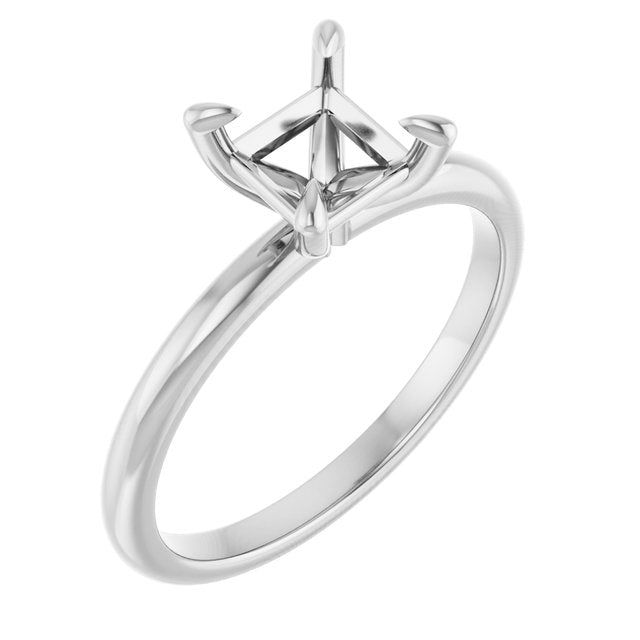 14K Gold 1 CTW Square Solitaire Engagement Ring Mounting - Solita