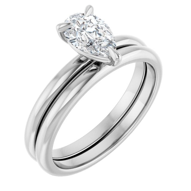 14K Gold 1 CTW Pear Solitaire Engagement Ring Mounting