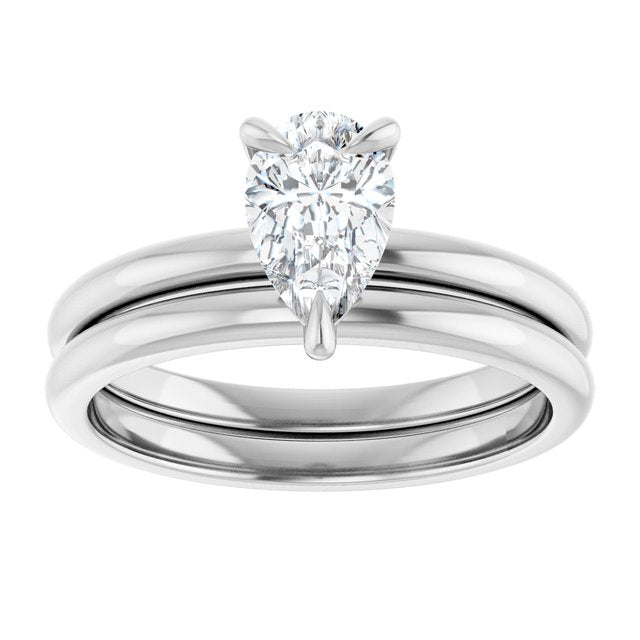 14K Gold 1 CTW Pear Solitaire Engagement Ring Mounting