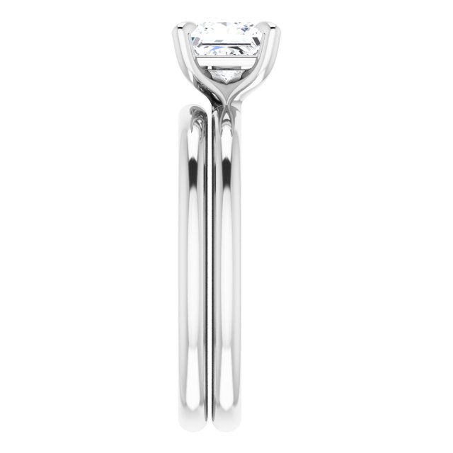 14K Gold 1 CTW Square Solitaire Engagement Ring Mounting - Solita