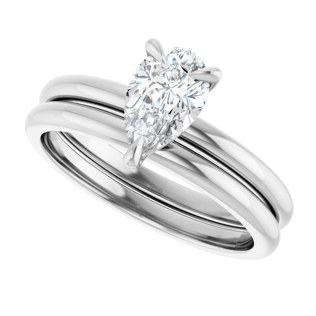 14K Gold 1 CTW Pear Solitaire Engagement Ring Mounting