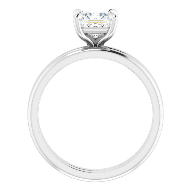 14K Gold 1 CTW Square Solitaire Engagement Ring Mounting - Solita