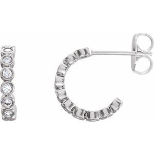 14K White 1/4 CTW Natural Diamond Hoop Earrings