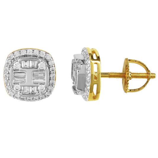 Sterling Silver Square Earrings (RP)+GP