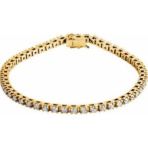 14K Yellow 3 1/2 CTW Lab-Grown Diamond Line 7 1/4" Bracelet