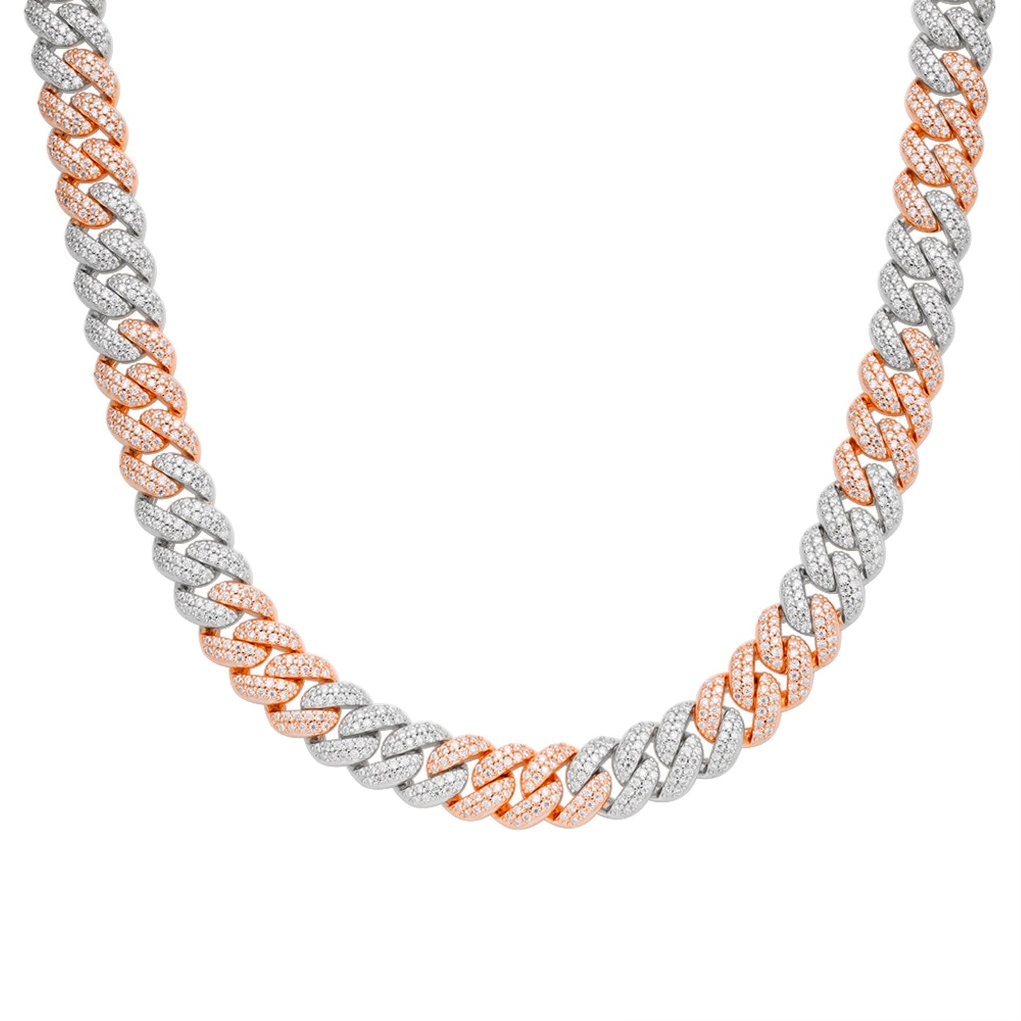Sterling Silver Moissanite 10mm Cuban Chain 22 Inch Necklace RP+PP 13-5/8 Cttw