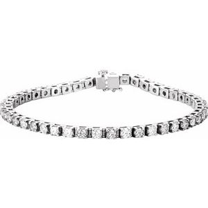 14K White 4 3/4 CTW Natural Diamond Line 7" Bracelet