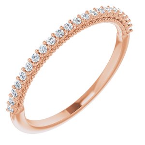 14K Rose 1/6 CTW Natural Diamond Matching Band