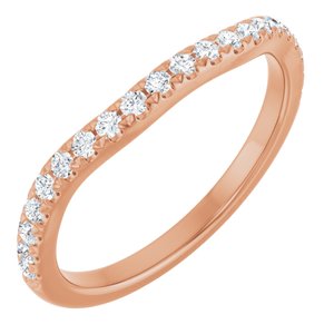 14K Rose 1/4 CTW Natural Diamond Matching Band