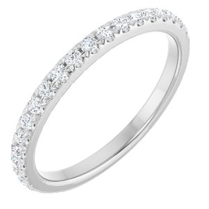 14K White 3/8 CTW Natural Diamond Anniversary Band