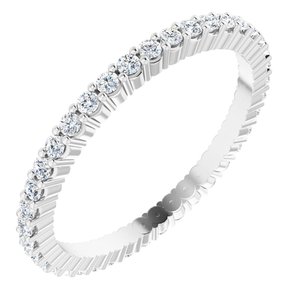 14K White 3/8 CTW Diamond Eternity Band Size 5