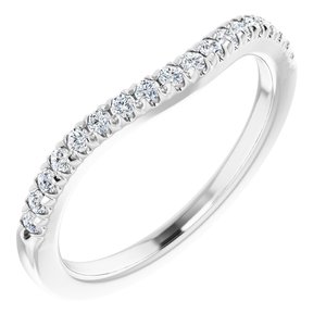 14K White 1/4 CTW Natural Diamond French-Set Matching Band