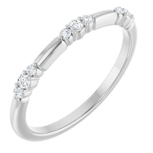 14K White 1/8 CTW  Natural Diamond Stackable Ring