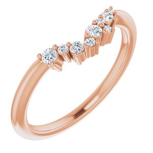 14K Rose  1/8 CTW Natural Diamond Matching Band