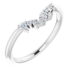 Platinum  1/8 CTW Natural Diamond Matching Band