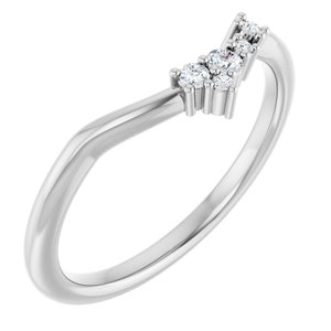 14K White  .07 CTW Natural Diamond Matching Band