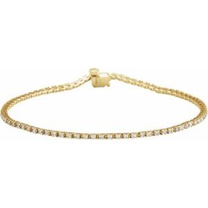 14K Yellow 1 CTW Natural Diamond Line 7 1/4" Bracelet