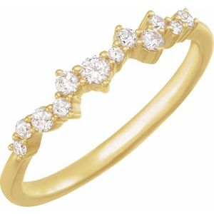 14K Yellow 1/4 CTW Lab-Grown Diamond Scattered Stackable Ring