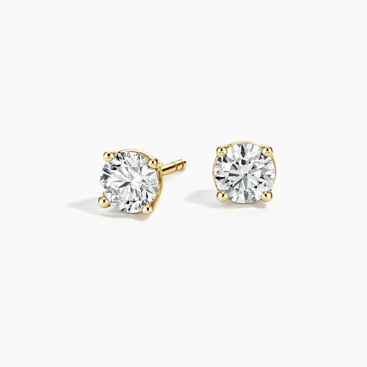 14K Yellow Gold Lab-Grown Diamond Stud Earrings (VS+ F, Screw Back)