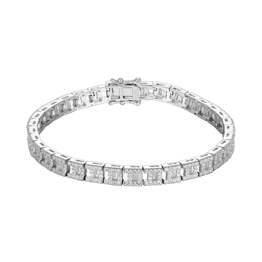 Sterling Silver CZ Designer 7.5 Inch Womens Bracelets RP