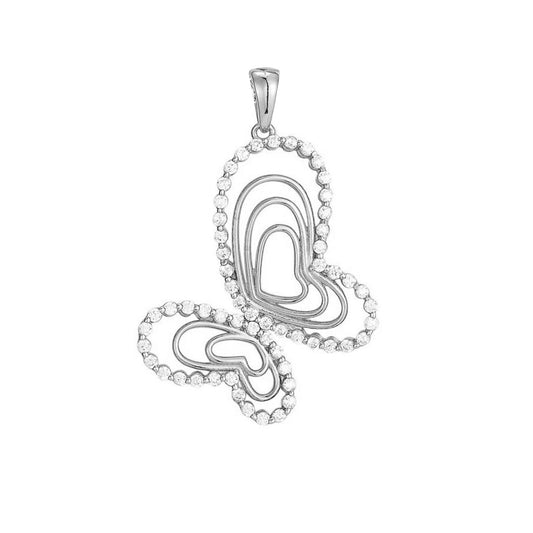Sterling Silver CZ Butterfly Animal Pendant RP