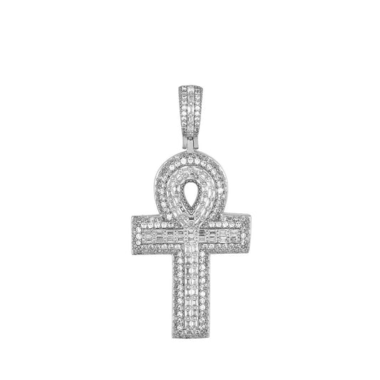 Sterling Silver CZ Cross Religious Pendant RP